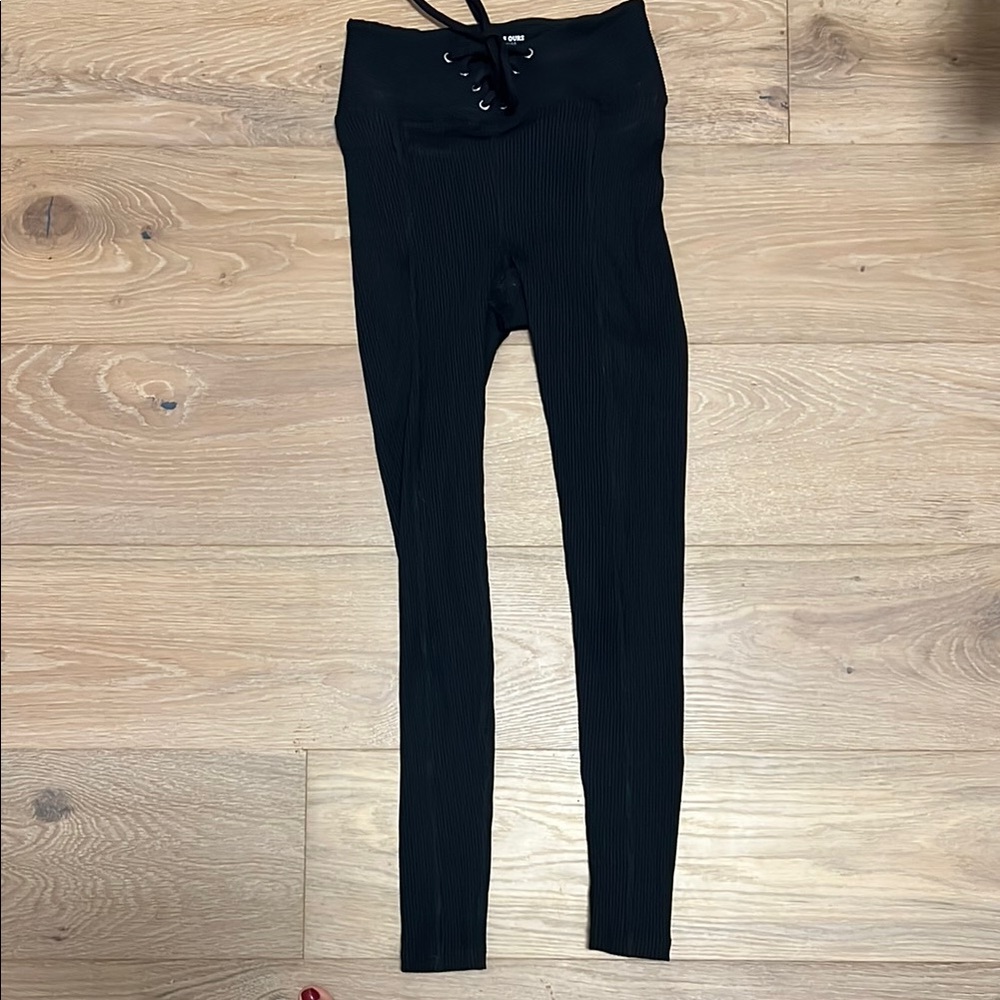 Year of Ours Black Leggings with Adjustable Waistband